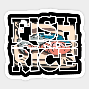 Fish and Rice Thuna Food - Tuna Rice Gift Sticker